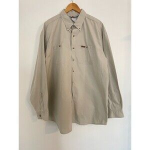 Vintage Carhartt Rugged Outdoor Wear 3X Khaki Heavy Long Sleeve Button Down